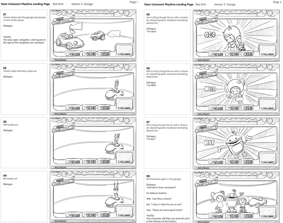 Team Umizoomi Playtime Storyboard