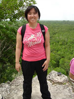 Kathy on top of the Coba ruins
